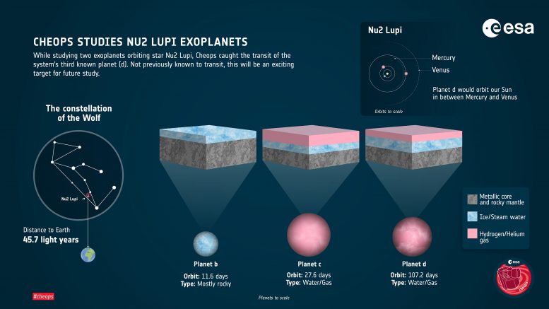 Infographie du système planétaire Nu2 Lupi