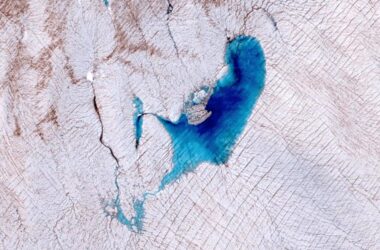 Meltwater Lake on Surface of Greenland’s Ice Sheet