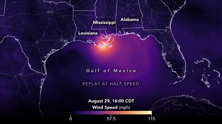 Satellite de l'ouragan Ida