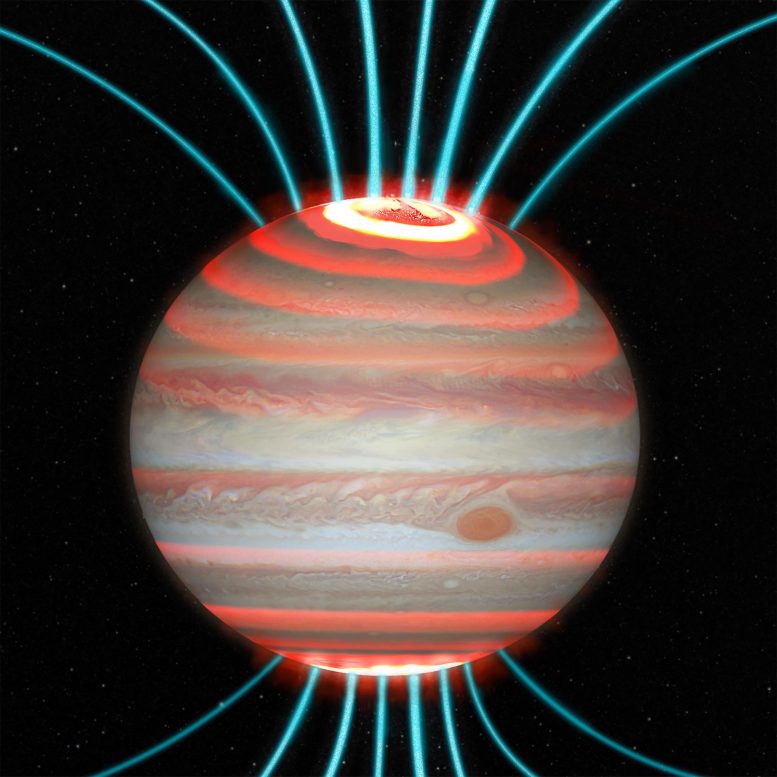 Les lignes de champ magnétique de Jupiter