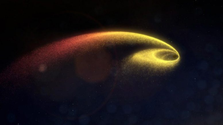 Les forces gravitationnelles du trou noir brisent l'étoile