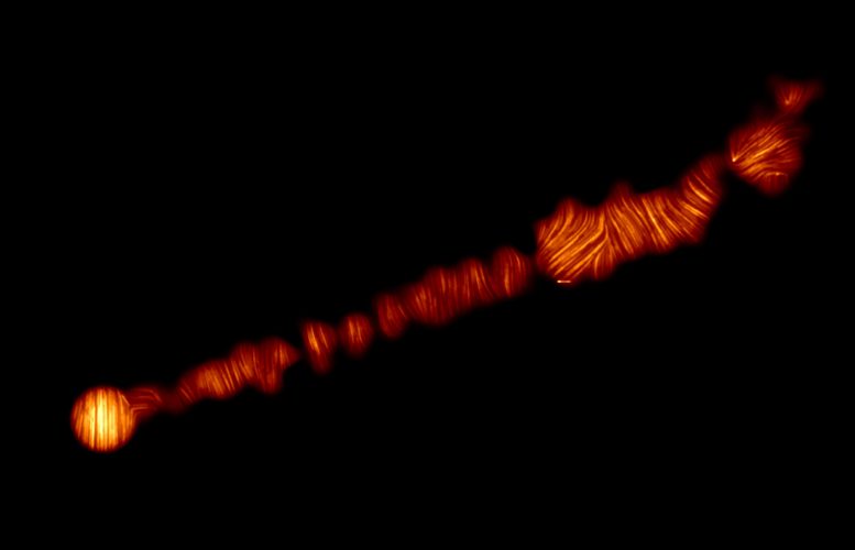 Jet M87 en lumière polarisée