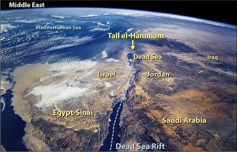 Carte de la NASA au Moyen-Orient