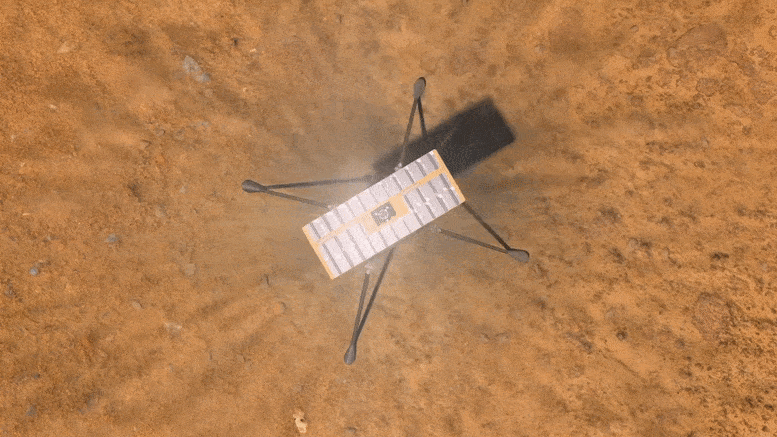 Hélicoptère de la NASA Ingenuity Mars ci-dessus