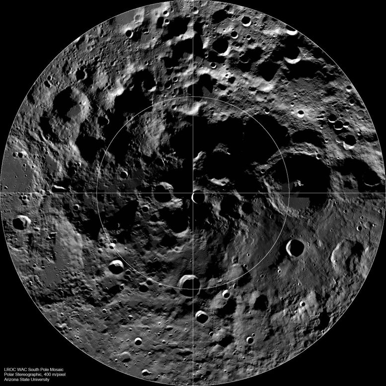Image mosaïque du pôle sud de la lune