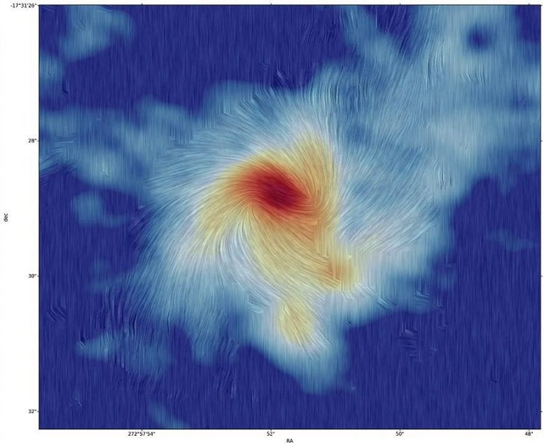 Région de formation d'étoiles massives du champ magnétique IRAS 18089-1732