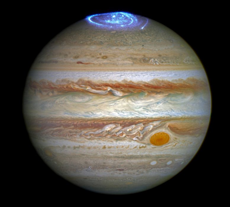 Aurore de Hubble sur Jupiter