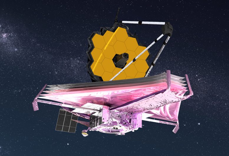 Conception artistique du télescope spatial James Webb