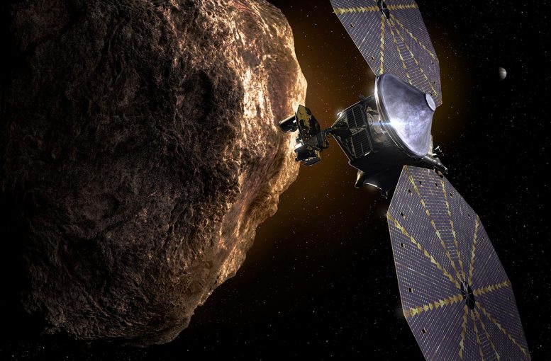 Le vaisseau spatial Lucy sur l'astéroïde Trojan