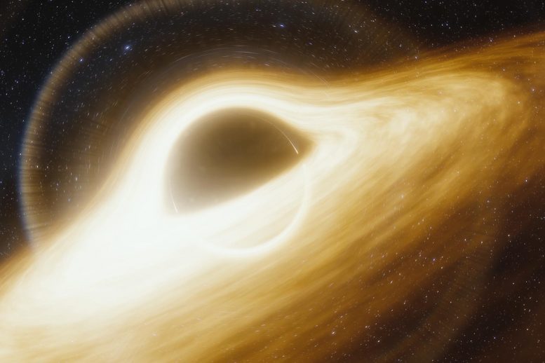 Illustration de disque d'accrétion de trou noir supermassif