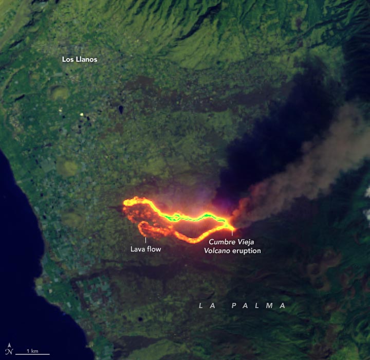 La Palma Infrarouge Septembre 2021 Annoté