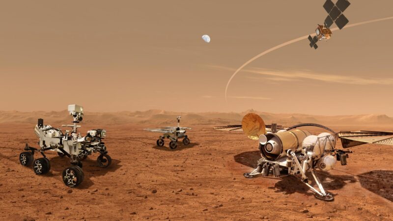 Nouveau concept d'artiste de la campagne de retour d'échantillons de la NASA/ESA sur Mars