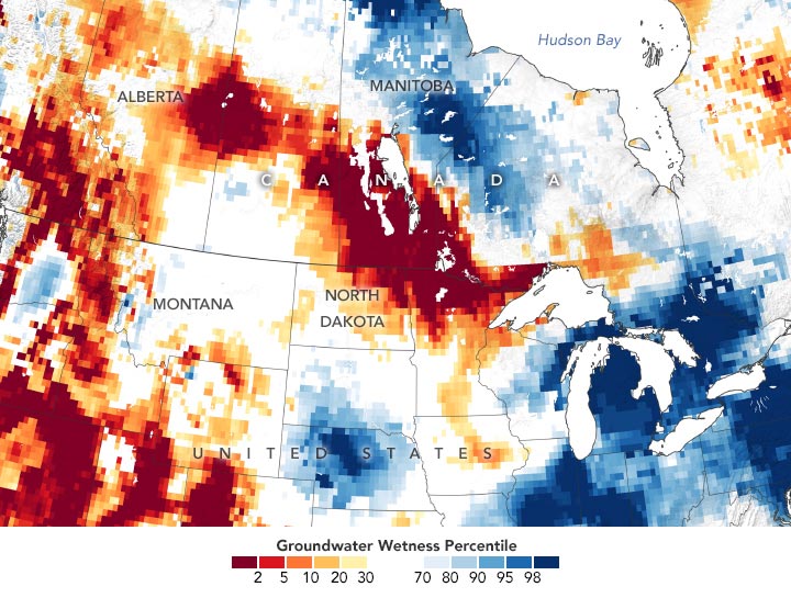 Humidité des eaux souterraines États-Unis Octobre 2021 Annoté