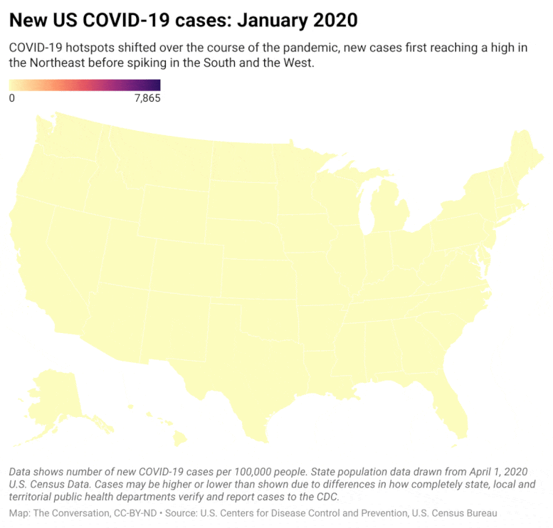 Nouveaux cas de COVID 19 aux États-Unis