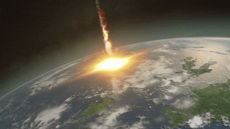 Animation d'un impact d'astéroïde