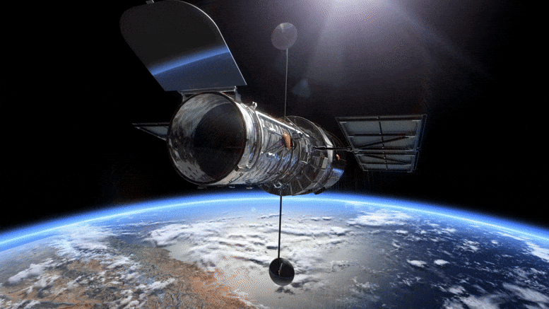 Télescope spatial Hubble au-dessus de la Terre