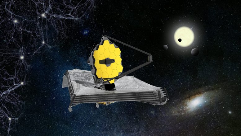 Vue d'artiste du télescope spatial James Webb