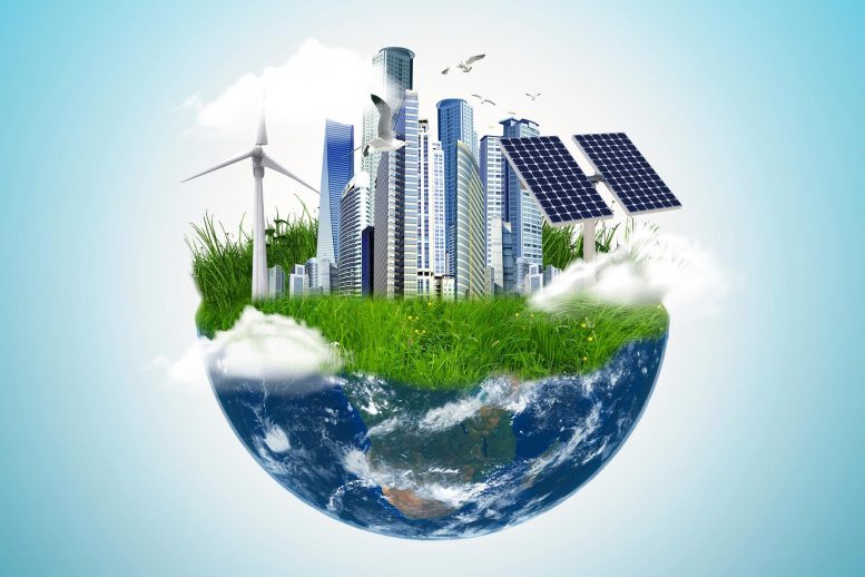 Concept d'avenir de l'énergie verte à zéro carbone net
