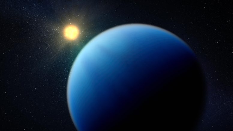Exoplanète TOI-421 b et son étoile 