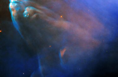 Shock Wave of Colliding Gases in Running Man Nebula