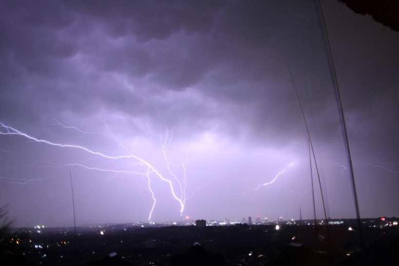 Des éclairs à Johannesburg, Afrique du Sud
