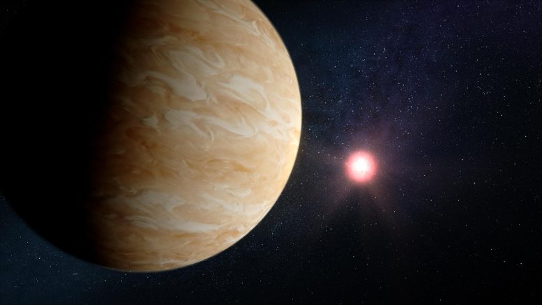 Exoplanète GJ 1214 b et son étoile