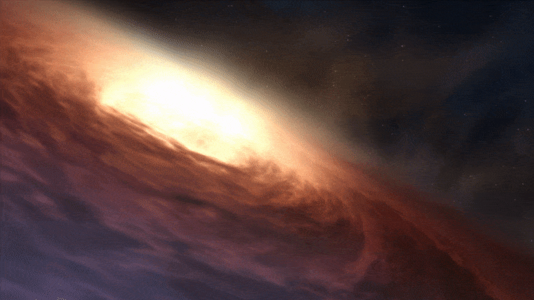 Accrétion de la matière autour d'un trou noir supermassif