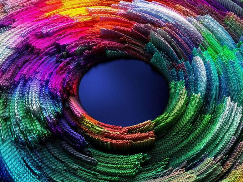 Nanoparticules colorées abstraites