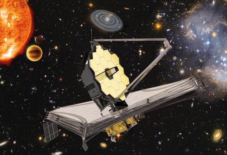Vue d'artiste Télescope spatial James Webb