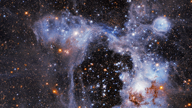 Une mystérieuse "Superbulle" creuse la nébuleuse dans une nouvelle image de Hubble époustouflante