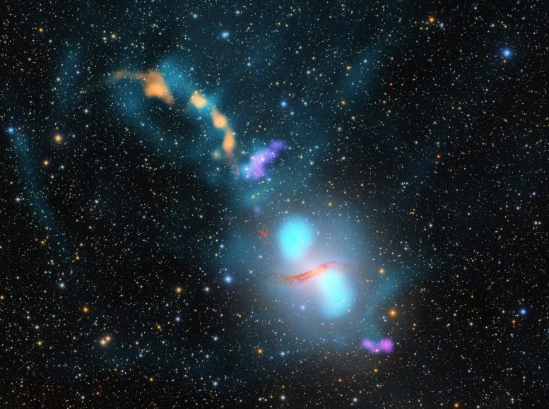 Radio Galaxy Centaurus une image multi-longueurs d'onde