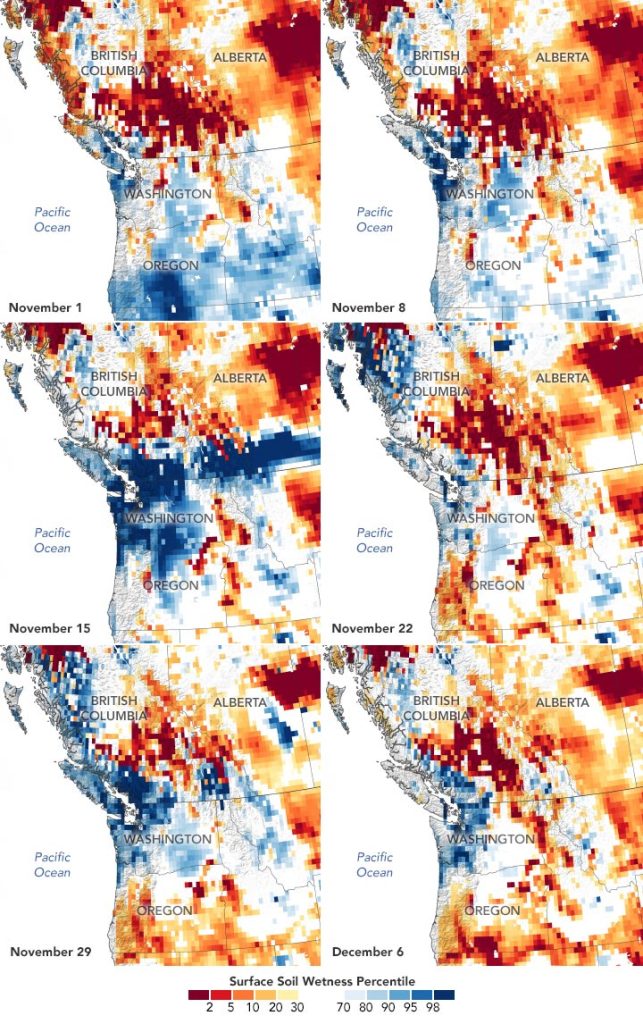 Humidité du sol de surface du nord-ouest du Pacifique Automne 2021 Annoté