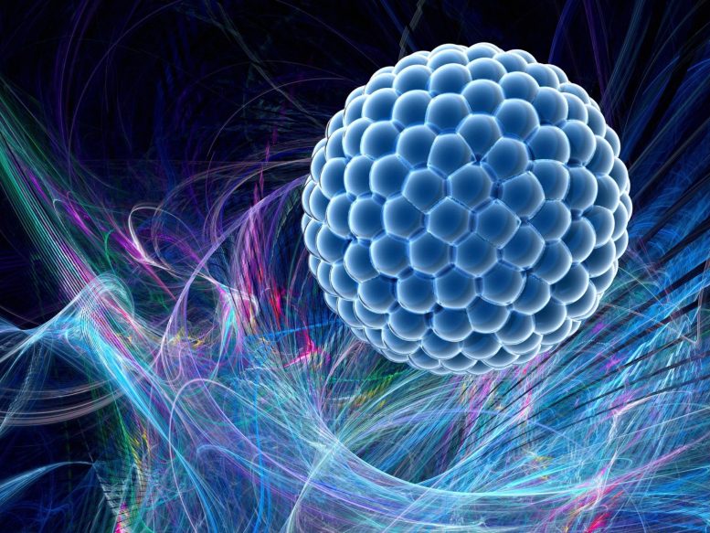 Illustration abstraite de nanoparticules