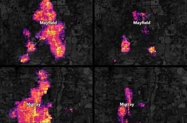 Nighttime Satellite Images Detail Kentucky Blackout