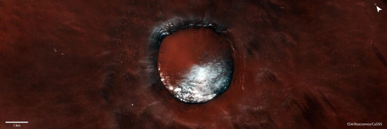 Cratère de Mars en velours rouge