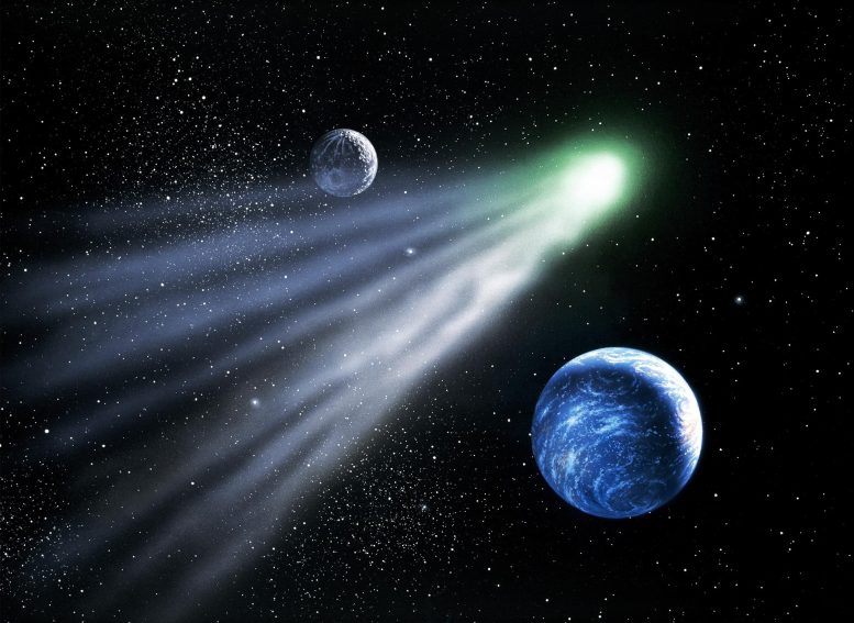 Illustration de la comète montante