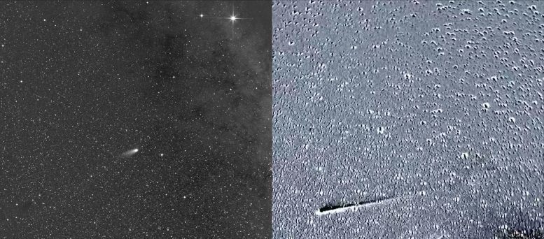 La comète Leonard de deux vaisseaux spatiaux d'observation du soleil
