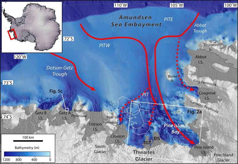 Carte du bassin de la mer d'Amundsen