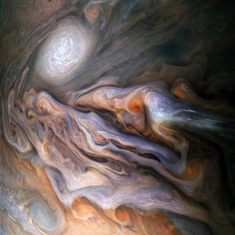 Swirling Clouds in Jupiter’s Dynamic North North Temperate Belt