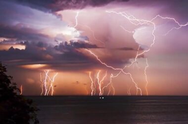 Lightning at Lake Maracaibo in Venezuela