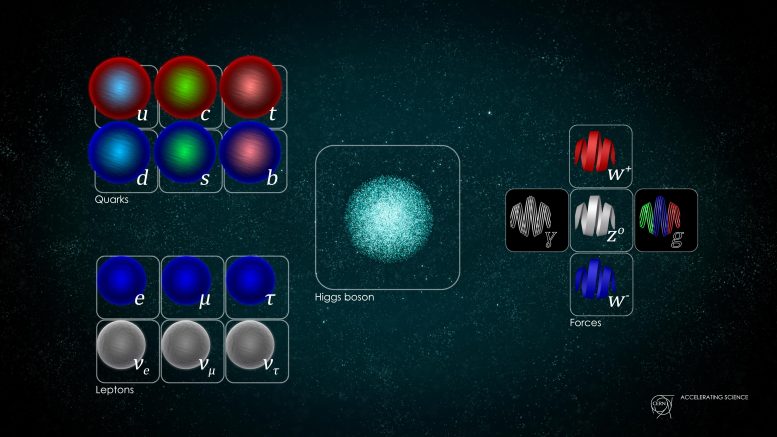Modèle standard de la physique Quarks Leptons Boson de Higgs