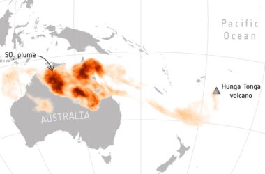 Sulfur Dioxide From Massive Volcanic Eruption Near Tonga Spreads Over Australia