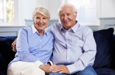 Senior Married Couple on Sofa