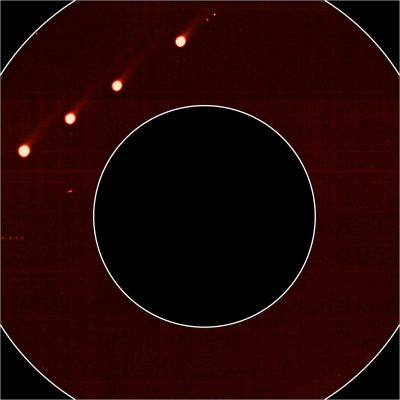 Vue de la comète Leonard en lumière visible par Solar Orbiter.
