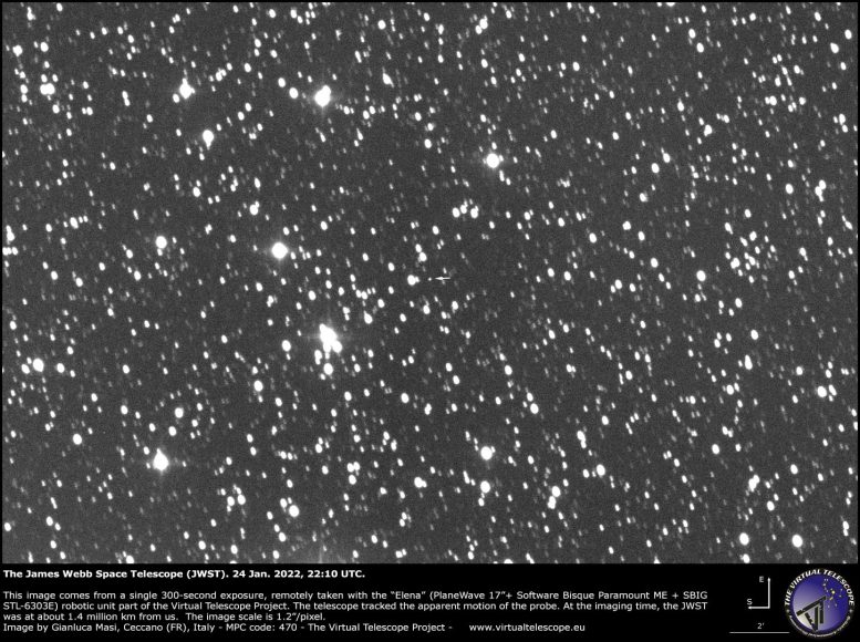 Le télescope spatial James Webb vu de la Terre