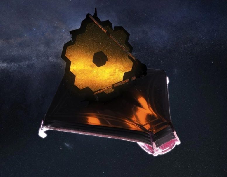 Télescope spatial James Webb dans l'espace Conception d'artiste
