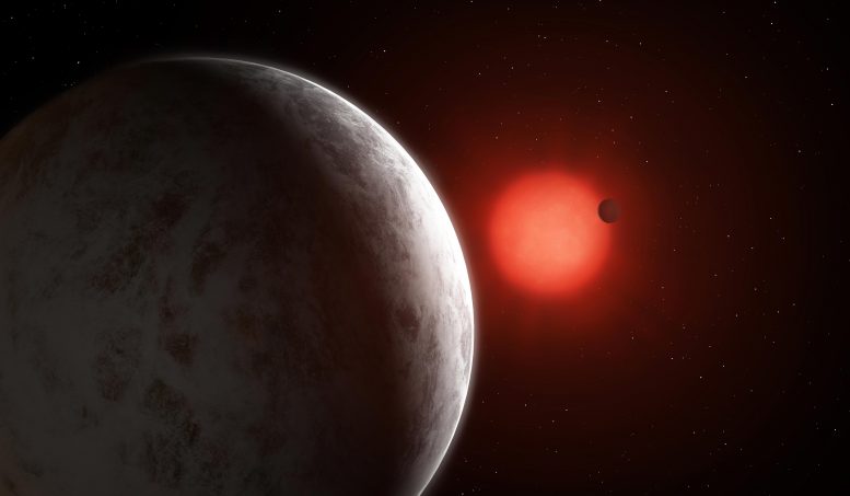Planètes en orbite autour d'une étoile naine rouge