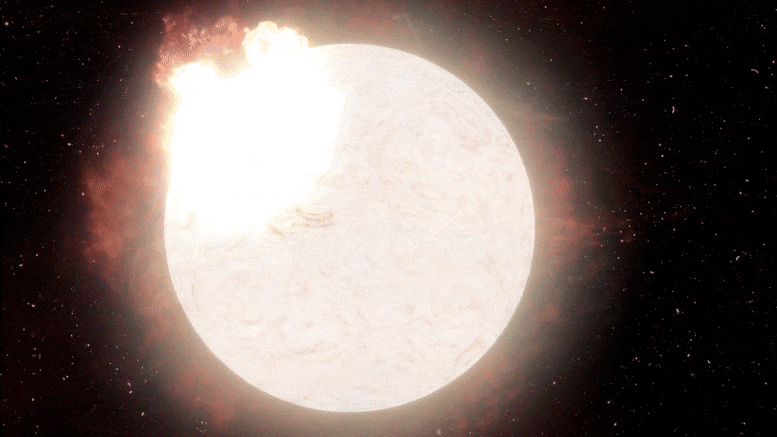 Une étoile supergéante rouge devient supernova