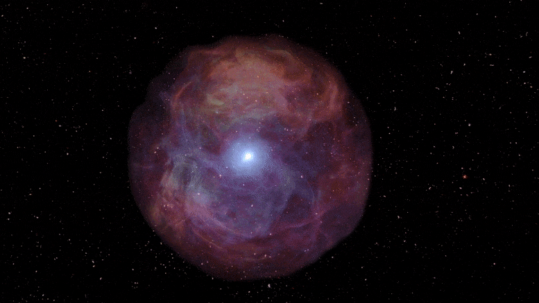 Les astronomes assistent à la fin de l'explosion d'une étoile massive mourante.