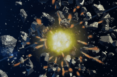 Two Asteroids Collide